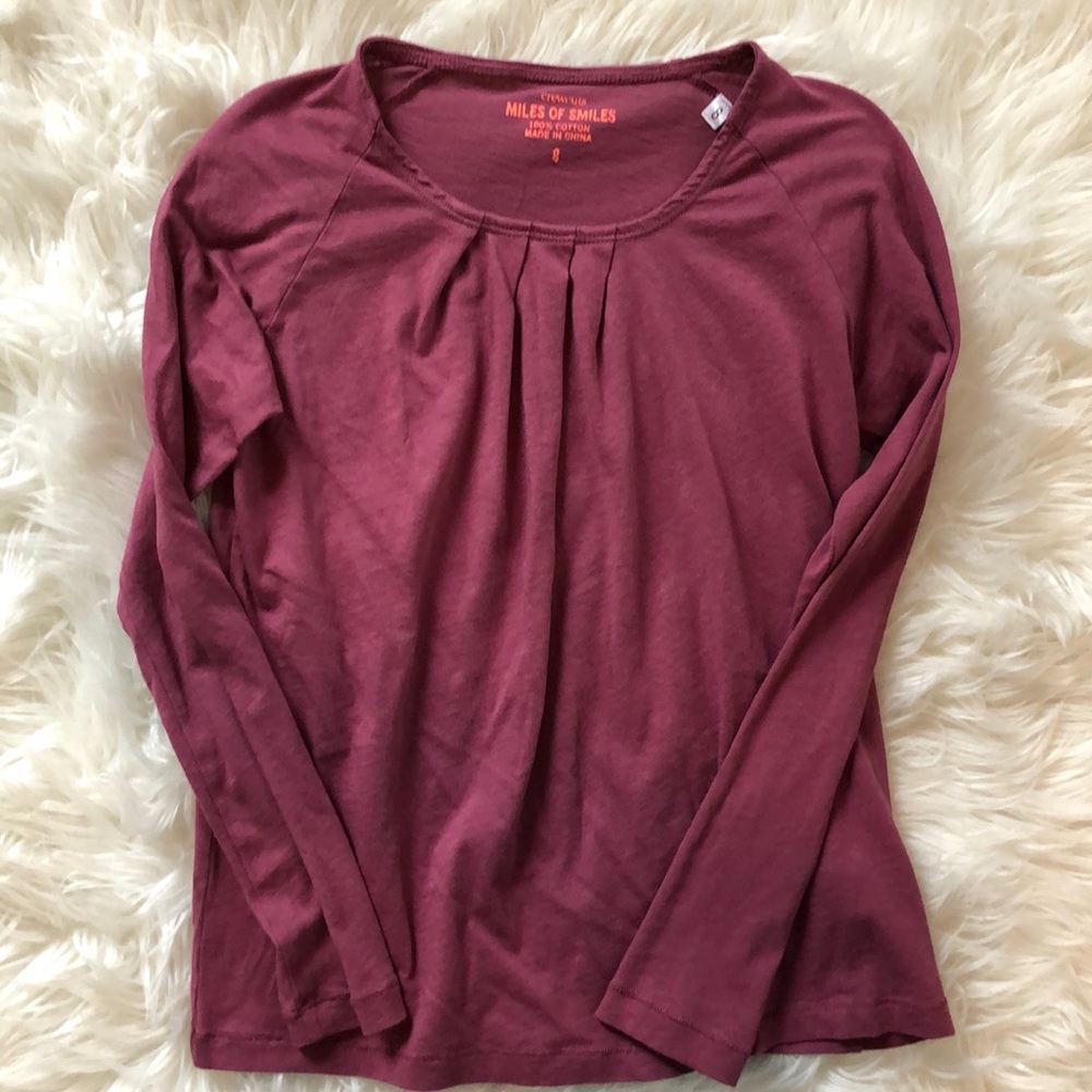Crewcuts Miles of Smiles pleated neck top